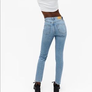 Monki size 27 high waisted blue jeans